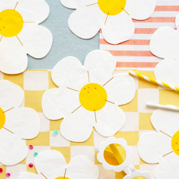 Bloemen servetten 12x - 16x16 cm