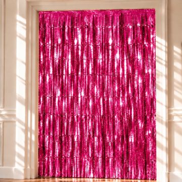 Roze Glittergordijn - 100 x 240 cm