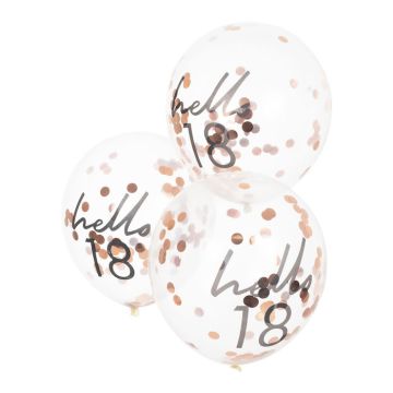 Hello 18 Rose Gold Verjaardagsballonnen 5x - 30 cm