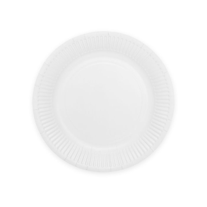 Witte papieren bordjes 8x - Ø 18 cm