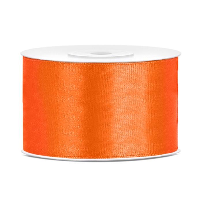 Oranje satijnen lint - 38 mm x 25 m