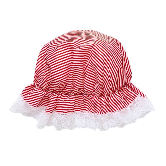 Gestreepte Blonde Hoed Rood/Wit
