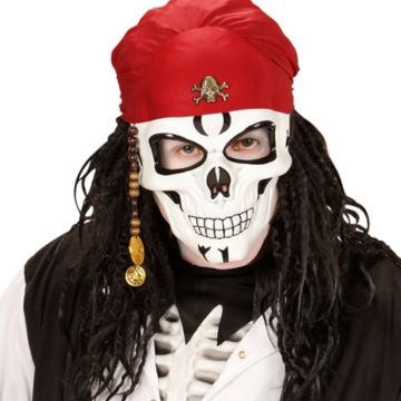 Piraten skelet masker met rode bandana 