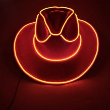Leuke cowboy rave hoed met LED Oranje