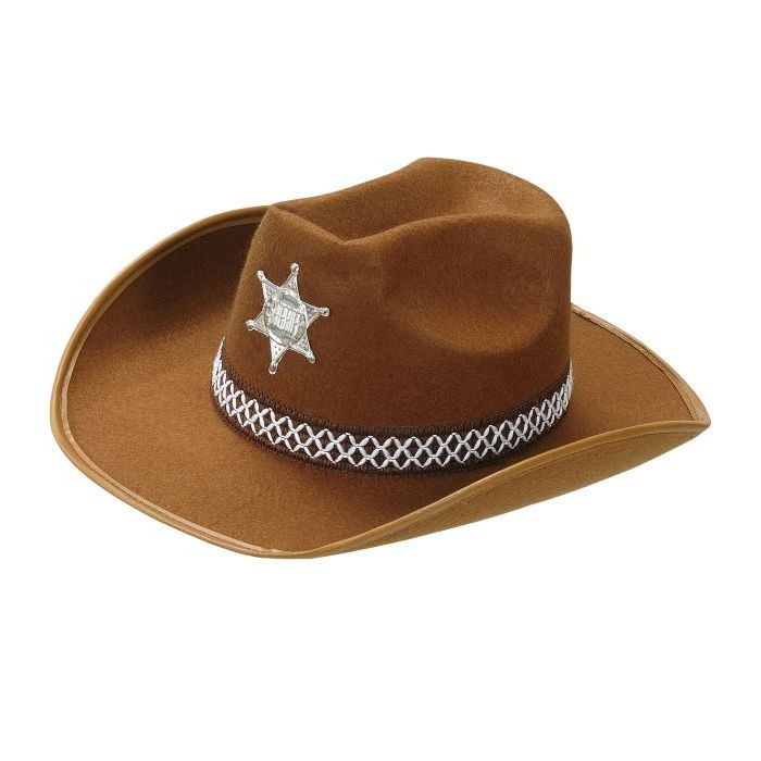 Bruine sheriff cowboyhoed
