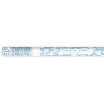Confettiru tube met vlinders wit 60 cm 