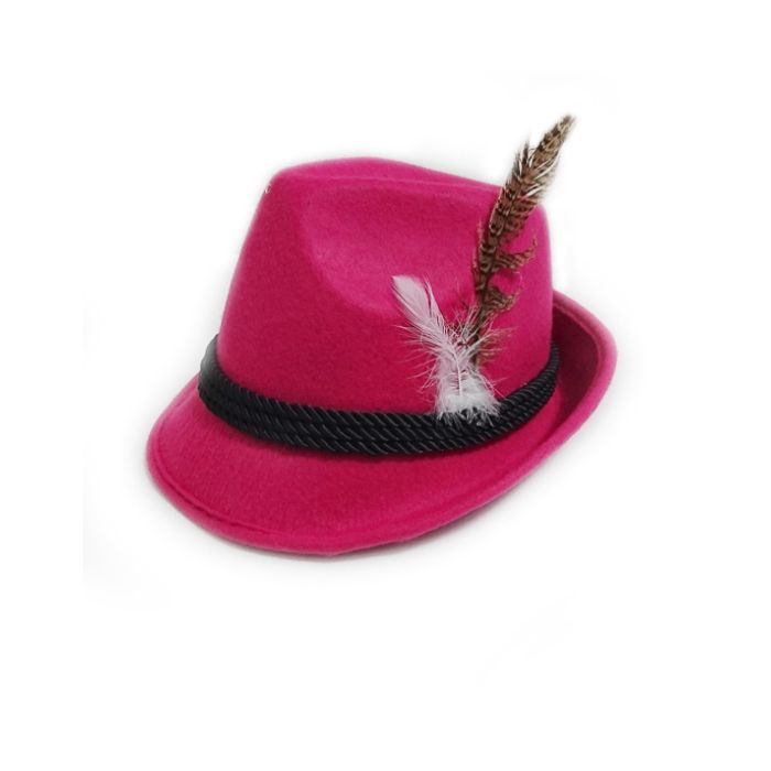 Tirolerhoed voor oktoberfest Bayern in het roze voor vrouwen one-size