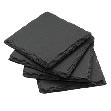 Leisteen onderzetters 4x - 10x10 cm