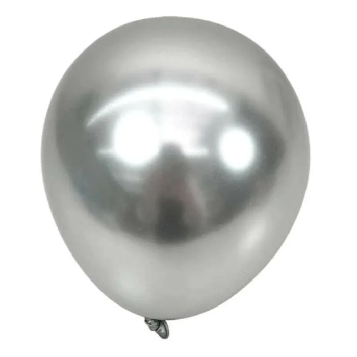 Ballonnen chroom zilver 22 cm 100x 
