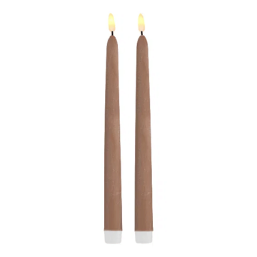 LED kaarsen 2x bruin - 2x25 cm