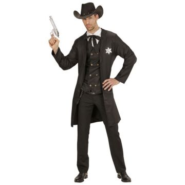 Cowboy sheriff kostuum met jas - 4 delen