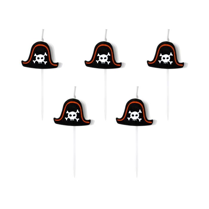 Piratenhoed kaarsen 5x - 2 cm