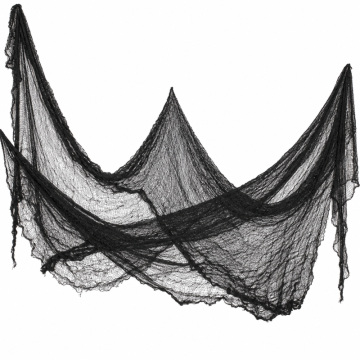 Zwarte spinnenweb decoratie 0,7x9,8 m