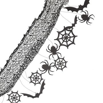 Halloween Wanddecoratie Zwart - 4 meter 