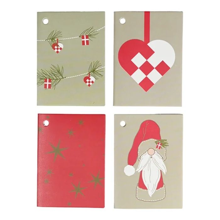 Cadeaulabels met 4 verschillende kerstmotieven 16x Het Oude Apotheek