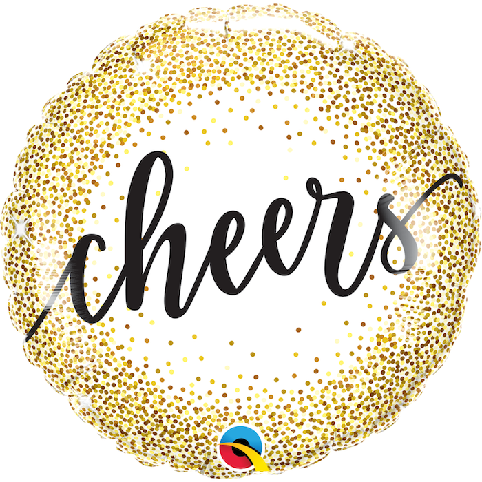 Ronde gouden stippen cheers folie ballon - 45 cm