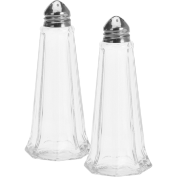 Zout- en peperstel in glas