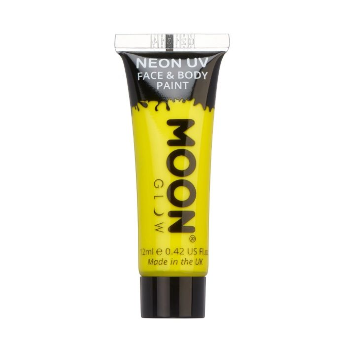 Intense neon UV gezichts- en lichaamsverf 12 ml Moon Creations geel