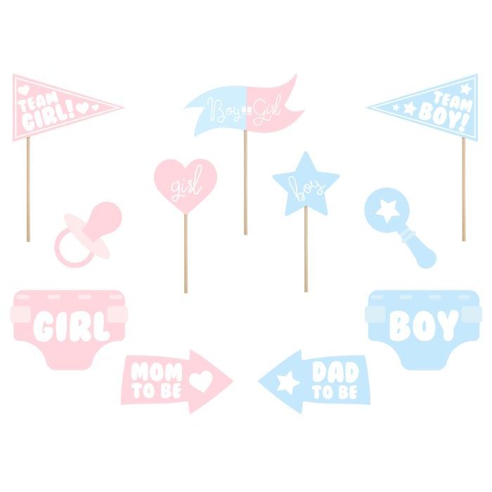 Gender reveal photo booth rekwisieten 11x