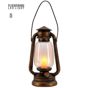 LED-lantaarn 25 cm bruin 