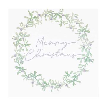 Merry Christmas Mistletoe Servetten 16x - 17 x 17 cm