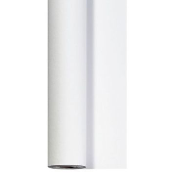 Witte Tafelloper deluxe stofachtig materiaal 1,2 x 25 meter 