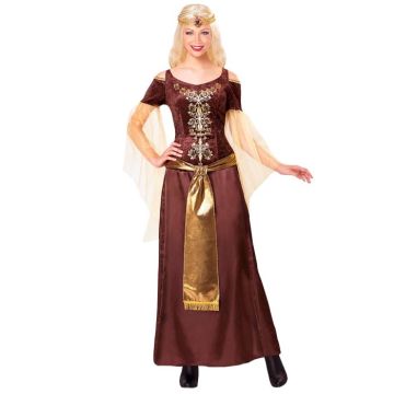 Viking Jurk Kostuum in Bruin - 2 delen