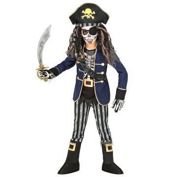 Skeletpiraat kapitein kostuum voor jongens