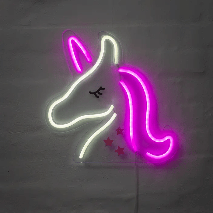 Eenhoorn neon LED signaal - 33x33 cm