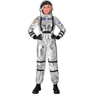 Zilveren astronautenkostuum voor dames