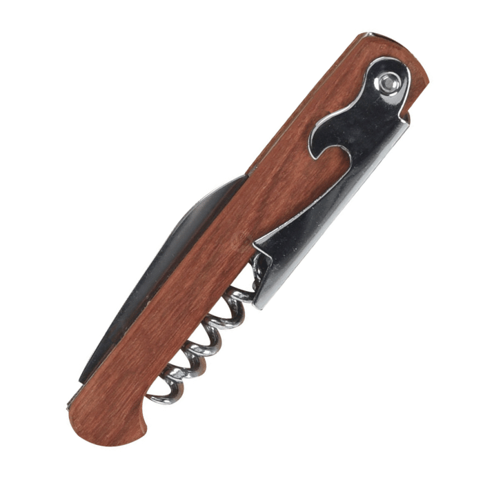 Kurkentrekker van staal en hout - 11 cm