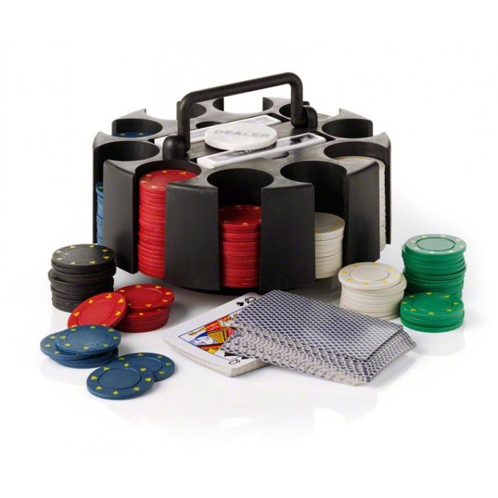 Pokerset 200 chips incl 2 kaartspellen dealerbutton en doos
