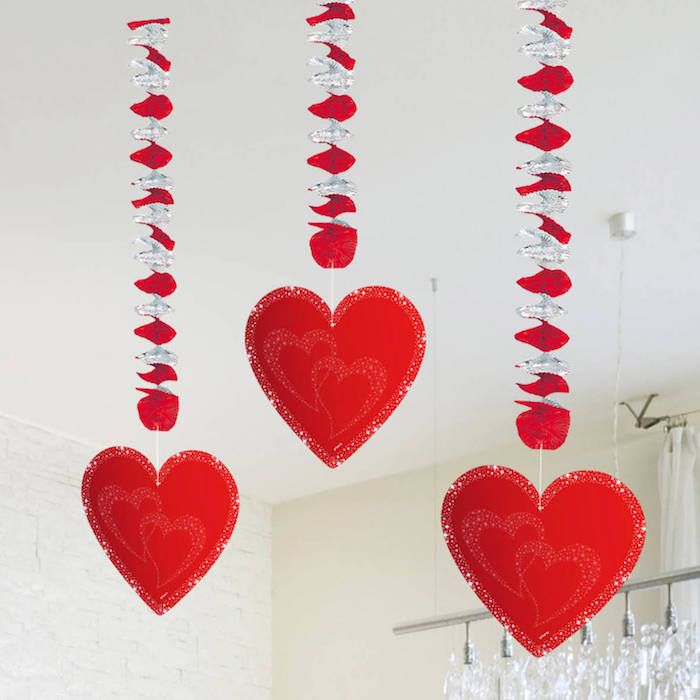 Hangende Harten Rood 3x - 75 cm