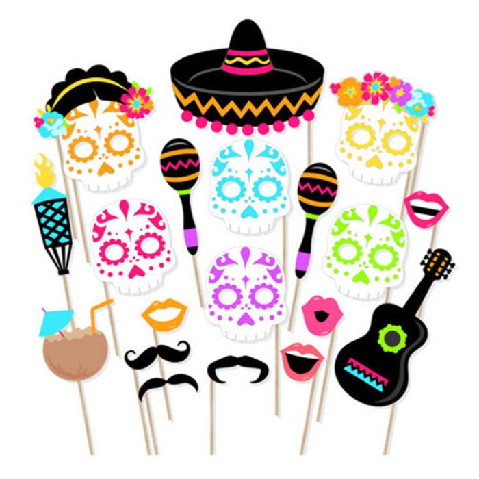 Photo Booth requisieten Day Of The Dead - Mexicaans 21x