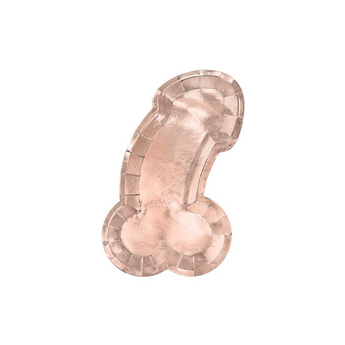Roze Gouden Penis Bord 6x - 26,5 x 15,5 cm