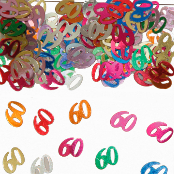 60 jaar confetti multi-kleurig - 14g