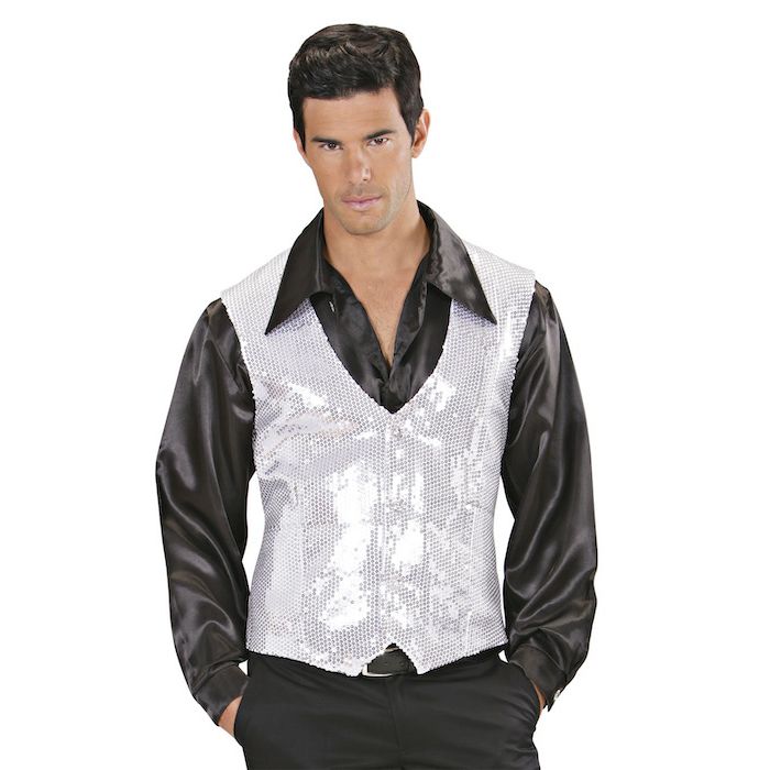 Pailletten vest in zilver