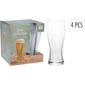 Bierglazen zonder steel van helder glas, 4 stk., 40 cl