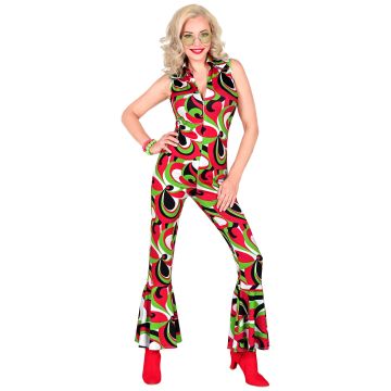 70'er disco jumpsuit in multifunctioneel met wervelpunt