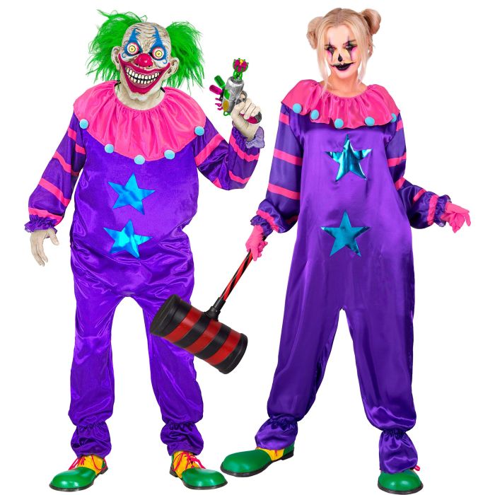 Engelachtig paarse clownskostuum