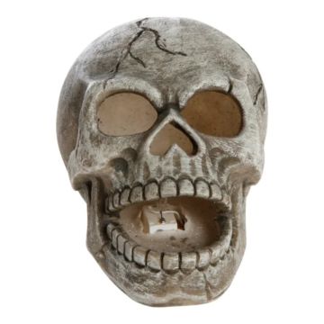 Halloween LED Skalle decoratie grijs Het Oude Apotheek