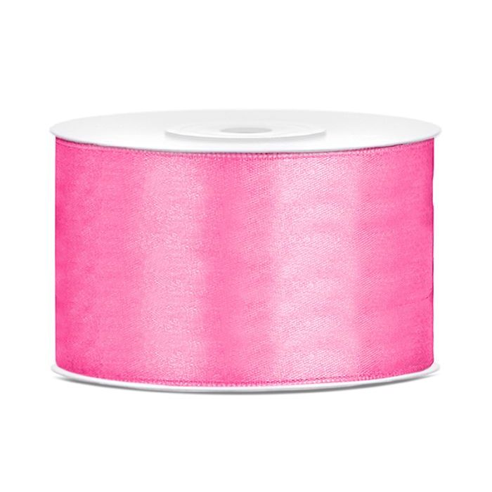 Roze satijnen lint - 38 mm x 25 m