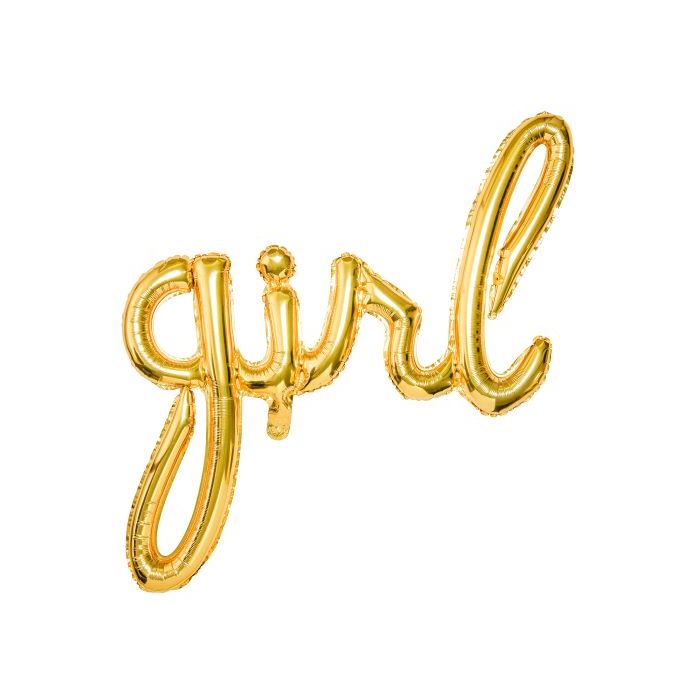 Gouden Girl letter folieballon voor een meisje - 77x70 cm