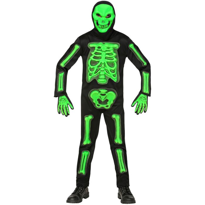 Groen skeletkostuum voor jongens