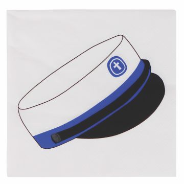 Blauwe Studentenmuts Servetten 20x - 33 x 33 cm