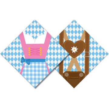 Servetten met Oktoberfest-motieven 20x - 33x33 cm