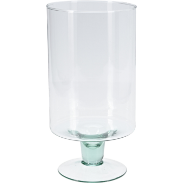 Transparant vase af genanvendt glas 18x33 cm