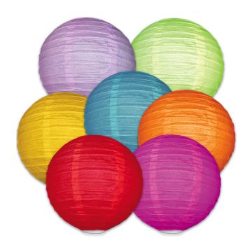 Kleurrijke papieren lantaarn 40 cm
