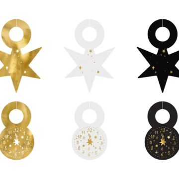 Glasmarkers happy new year mix 6x - 7,5-9,5 cm
