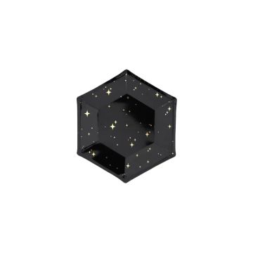 Nieuwjaars wegwerpborden zwart 6x - 20 cm